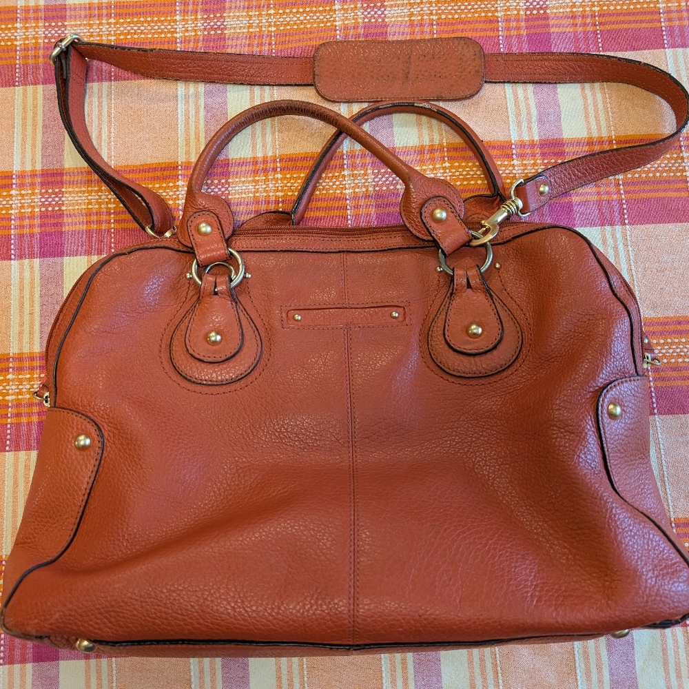 Franklin Covey Red Leather Satchel
